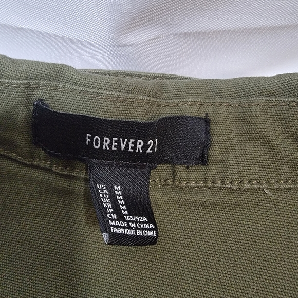 Forever 21 Coat Jacket Olive Green Size Medium Women's - Picture 4 of 5